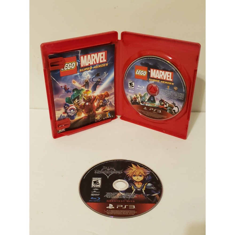 PS3 Playstation 3 Kingdom‎ Hearts II.5 HD Remix Disc & Lego Marvel Super Heroes